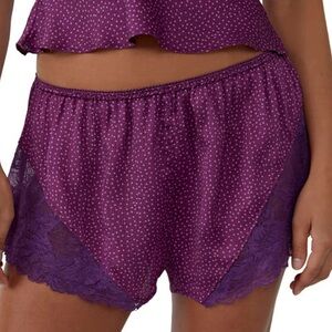 NWT FP Dark Purple Lace Trim Sleepwear Shorts